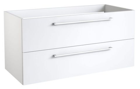 Waschtischunterschrank Rajkot 18 mit Siphonausschnitt, Farbe: Weiß glänzend – 50 x 99 x 45 cm (H x B x T)