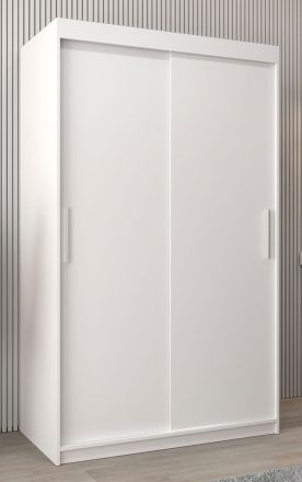 Schiebetürenschrank / Kleiderschrank Bisaurin 2A, Farbe: Weiß matt - Abmessungen: 200 x 120 x 62 cm ( H x B x T)