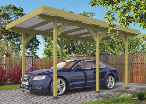 Einzelcarport Vehículo aus druckimprägnierter Kiefer exkl. PVC-Dachplatten - Abmessung: 500 x 300 cm (L x B)