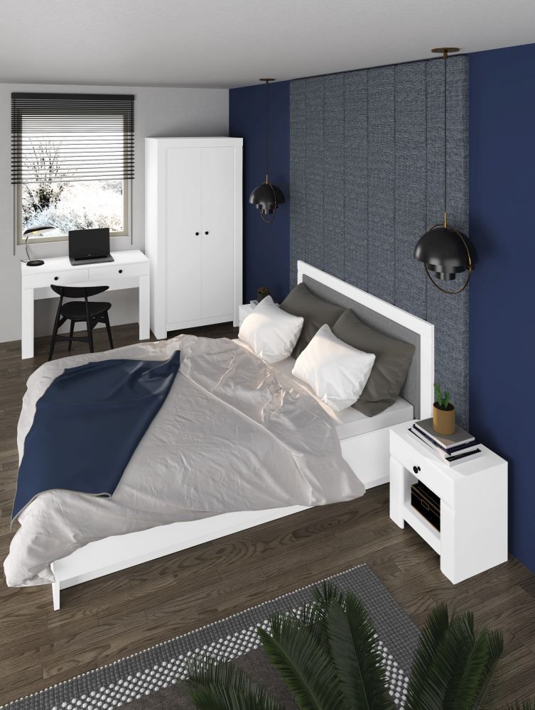 Schlafzimmer Komplett - Set B Orivesi, 5-teilig, Farbe: Weiß
