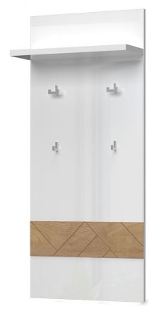 Garderobe Faleasiu 02, Farbe: Weiß / Walnuss - Abmessungen: 109 x 56 x 22 cm (H x B x T)