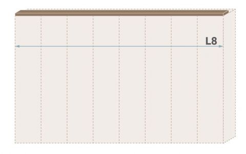 Oberer Rahmen für Drehtürenschrank / Kleiderschrank Gataivai und Anbaumodule, 2er Set, Farbe: Walnuss - Breite: 181 cm