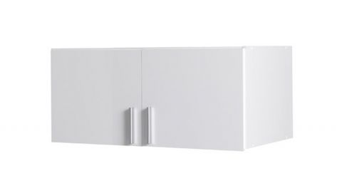 Aufsatz für Drehtürenschrank / Kleiderschrank Messini 02 / 03, Farbe: Weiß / Weiß Hochglanz - Abmessungen: 40 x 92 x 54 cm (H x B x T)