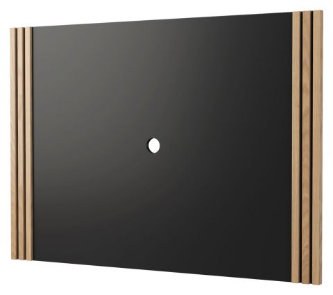 Rückwandpaneel Slatina 16, Farbe: Eiche / Schwarz - Abmessungen: 100 x 140 x 4 cm (H x B x T)