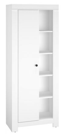 Schrank Orivesi 05, Farbe: Weiß - Abmessungen: 201 x 80 x 42 cm (H x B x T), mit 1 Tür und 10 Fächern