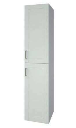 Badezimmer - Hochschrank Tumkur 07, Farbe: Weiß glänzend – 160 x 35 x 35 cm (H x B x T)