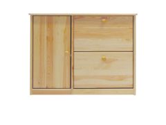 Schuhschrank 013 Kiefer massiv Vollholz natur - Abmessung 80 x 90 x 29 cm (H x B x T)