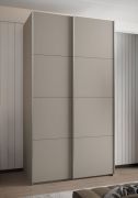 Kleiderschrank / Schiebetürenschrank | ABS-Kantenschutz | 6 Fächer | | 2 Kleiderstangen | Schiebetüren | 245,5 x 140 x 64 cm | Farbe: Kaschmir | Soft-Close