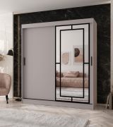 Schiebetürenschrank | Kaschmir | 10 Fächer | 2 Kleiderstangen | hochwertig Verarbeitet | 180 x 62 x 200 cm | Kleiderschrank | Spiegeltür | modernes Design