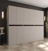 Drehtürenschrank / Kleiderschrank | Kaschmir | 12 Drehtüren | 9 Fächer | 3 Kleiderstangen | 240 x 52 x 203 cm | hochwertig Verarbeitet | Soft-Close Funktion
