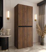 Kleiderschrank / Drehtürenschrank | Farbe: Walnuss Warmia | 4 Drehtüren | 3 Fächer | Soft-Close Funktion | 1 Kleiderstange | 90 x 52 x 203 cm | für Schlafzimmer