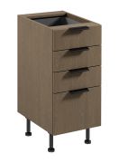Küchenunterschrank | 4 Schubladen | Farbe: Eiche Baltic Storm | Soft-Close Funktion | 40 x 52 x 87 cm | Metallgriffe | verstellbare Beine | hochwertig Verarbeitet