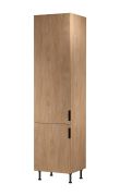 Küchenschrank | 2 Drehtüren | Farbe: Eiche Puccini | 5 Innenschubladen mit Vollauszug | 60 x 58 x 247 cm | Soft-Close Funktion | Türanschlag: Links