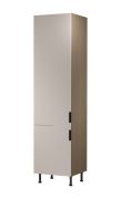 Küchenschrank | 2 Drehtüren | Farbe: Eiche Baltic Storm / Beige | 1 Fach | 60 x 58 x 247 cm | Soft-Close Funktion | für Einbau eines Kühlschranks | Türanschlag: Links
