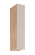 Küchenhängeschrank | 1 Drehtür | Farbe: Eiche Puccini / Beige | Soft-Close Funktion | 3 Fächer | 20 x 32 x 100 cm | schmal | Türanschlag: Links