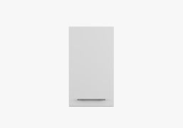 Drehtürenschrank / Hängeschrank | 71,5 x 40 x 29 cm | Weiß | Parnassus 03 | 1 Türe | Einfarbig | schlichtes Design | längliche Metallgriffe