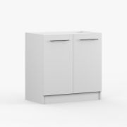 Spülenunterschrank / Drehtürenschrank | Weiß | Parnassus 09 | 1 Fach | 2 Türen | Griffe: Metall | 81,5 x 80 x 46 cm | Einfarbig | schlichtes Design