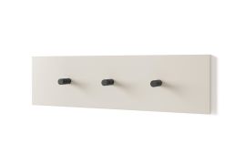 Schlichte Kleiderhakenleiste Boquilla 08, stabil und einfache Montage, Farbe: Kaschmir, 3 Haken, Maße: 19 x 70 cm, für die Garderobe