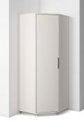 Eckkleiderschrank | Kaschmir | 1 Drehtür | 2 Kleiderstangen | 5 Fächer | Push-to-open Funktion | 43 x 38 x 185 cm | Hochwertig Verarbeitet | 2 Fußvarianten
