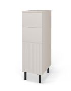Kommode | Kaschmir | Lamellen Design | Push-to-open Funktion | 1 Drehtür | 2 Fächer | 2 Schubladen | 30 x 40 x 93,5 cm | für Vorraum oder Wohnzimmer