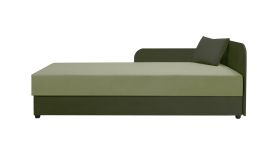 Modernes Tagesbett / Gästebett inkl. Kissen Lobatos 94, Farbe: Grün, Kopfteil rechts, Sofa-Bett, Liegefläche: 80 x 195 cm, Bonellfederkernung