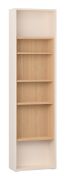 Seitenregal für Kleiderschränke | Farbe: Beige / Eiche | 6 Fächer | Maße: 57 x 22 x 206 cm | 5 Holzeinlegeböden | Bücherregal | genügend Ablageflächen