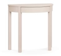 Schminktisch | Farbe: Beige | eine kleine Schublade | schlicht | Maße: 80 x 43 x 78 cm | Beine: Buchenholz | für Schlafzimmer | halbrundes Design