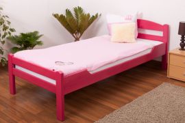 Kinderbett / Jugendbett "Easy Premium Line" K1/2n, Buche Vollholz massiv rosa lackiert