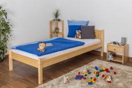 Kinderbett / Jugendbett Kiefer massiv Vollholz natur 86, inkl. Lattenrost - Abmessung 90 x 200 cm