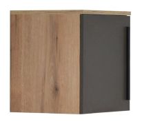 Aufsatz für Drehtürenschrank/ Kleiderschrank Burgos 02, Farbe: Eiche / Grau - 45 x 40 x 38 cm (H x B x T)