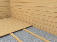 Fußboden für Gartenhaus Wiesentraum 03, mit Grundfläche 12 m², 34 mm Blockbohlenhaus