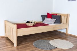 Einzelbett / Gästebett Buche massiv Vollholz natur 107, inkl. Lattenrost - Abmessung 80 x 200 cm