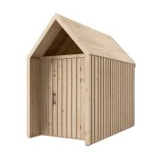 Gartenhaus | 1 Raumhohes Fenster | Außenmaße: 162,4 x 285,7 cm | Natur | Grundfläche: 4,50 m² | Skandinavischer Style | Malmö 32 | Satteldach | Fichtenholz