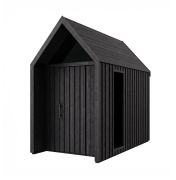 Gartenhütte mit Dreieckfenster | Schwarz | Außenmaße: 162,4 x 207,7 cm | Grundfläche: 4,50 m² | Skandinavischer Style | Malmö 03 | Satteldach