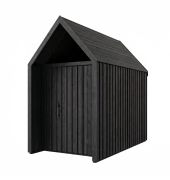 schwarze Gartenhütte | Dreieckfenster | Schwarz | Grundfläche: 4,50 m² | Außenmaße: 162,4 x 207,7 cm | Skandinavischer Style | Satteldach | Malmö 04