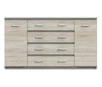 Kommode Pamulang 12, Farbe: Sonoma Eiche - Abmessungen: 91 x 162 x 40 cm (H x B x T)
