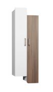 Hängeschrank Bulolo 10, Farbe: Weiß / Nuss - Abmessungen: 110 x 50 x 30 cm (H x B x T)