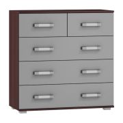 Kommode Tabubil 03, Farbe: Wenge / Grau - Abmessungen: 92 x 90 x 41 cm (H x B x T)
