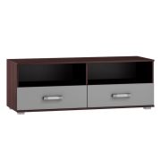 TV-Unterschrank Tabubil 09, Farbe: Wenge / Grau - Abmessungen: 48 x 135 x 48 cm (H x B x T)