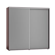 Schiebetürenschrank / Kleiderschrank Tabubil 32, Farbe: Wenge / Grau - Abmessungen: 200 x 200 x 60 cm (H x B x T)
