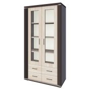 Vitrine Aitape 36, Farbe: Sonoma Eiche dunkel / Sonoma Eiche hell - Abmessungen: 188 x 100 x 40 cm (H x B x T)