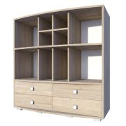 Regal Rabaul 16, Farbe: Sonoma Eiche - Abmessungen: 126 x 130 x 40 cm (H x B x T)