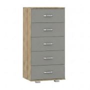 Kommode Ciomas 13, Farbe: Sonoma Eiche / Grau - Abmessungen: 104 x 50 x 40 cm (H x B x T)