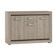 Kommode Kundiawa 06, Farbe: Sonoma Eiche hell / Sonoma Eiche dunkel - Abmessungen: 86 x 120 x 40 cm (H x B x T)