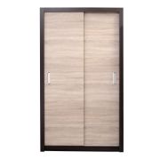Schiebetürenschrank / Kleiderschrank Sepatan 07, Farbe: Wenge / Sonoma Eiche - Abmessungen: 210 x 130 x 60 cm (H x B x T)