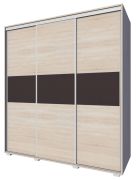 Schiebetürenschrank / Kleiderschrank Rabaul 39, Farbe: Sonoma Eiche hell / Sonoma Eiche dunkel - Abmessungen: 210 x 200 x 60 cm (H x B x T)