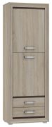 Schrank Kundiawa 33, Farbe: Sonoma Eiche hell / Sonoma Eiche dunkel - Abmessungen: 200 x 70 x 40 cm (H x B x T)