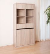 Vitrine Popondetta 21, Farbe: Sonoma Eiche - Abmessungen: 200 x 95 x 38 cm (H x B x T)