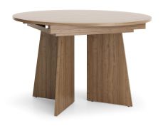Esstisch ausziehbar | runder Speisetisch | 120-160 x 120 x 76 cm | ausziehbar auf 160 cm | Esszimmertisch | Farbe Nuss | ABS-Kanten | Belladere 09
