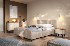 Schlafzimmer Komplett-Set G Belladere | 3-teilig | Nuss/Kaschmir | Einzelbett inkl. Lattenrost | Liegefläche 140 x 200 cm | 1 Nachtkommode | 1 Kommode